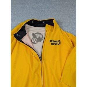 Stolen Goat Men's Cycling Jersey L Yellow Full Zip Short Sleeve Performance Road